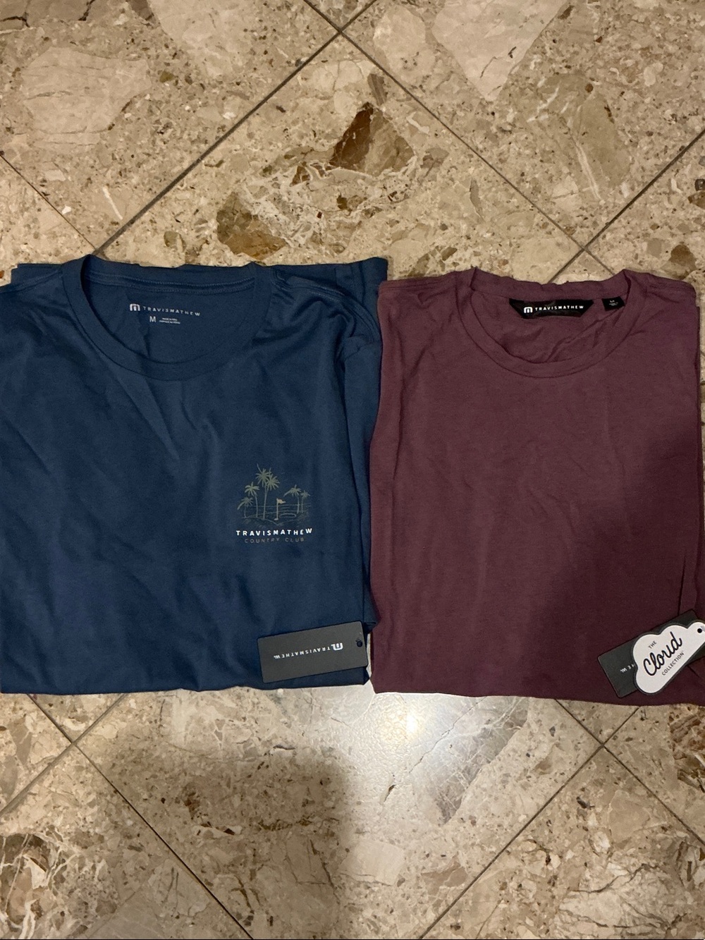 Travis Mathew Lot of 2 tops size Medium t shirts new with tags smoke free